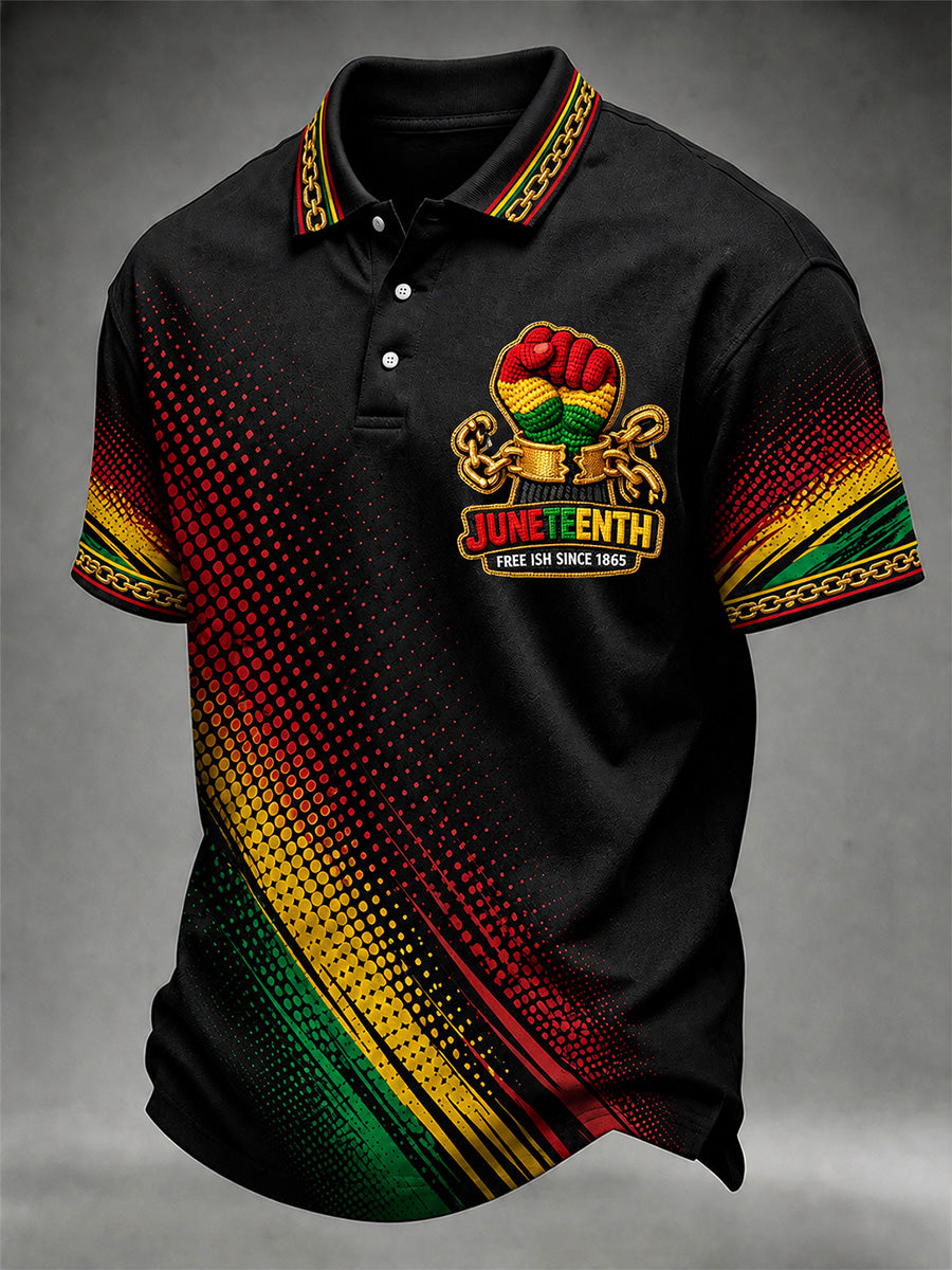 Men's Juneteenth  Print Casual Polo