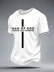 Men's Man Of God Husband Dad Protector T-Shirt