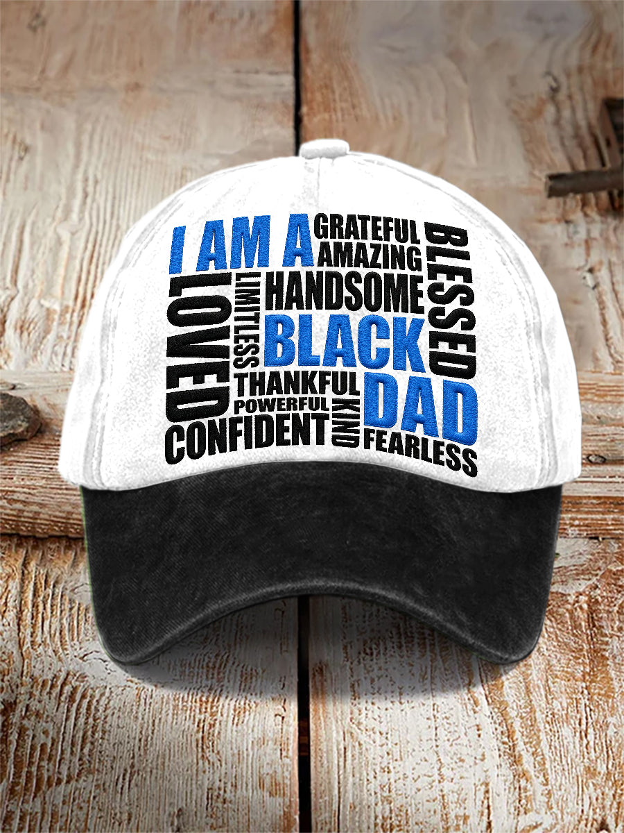Men's “I Am A Black Dad” Father's Day Fun Casual Unisex  Hat