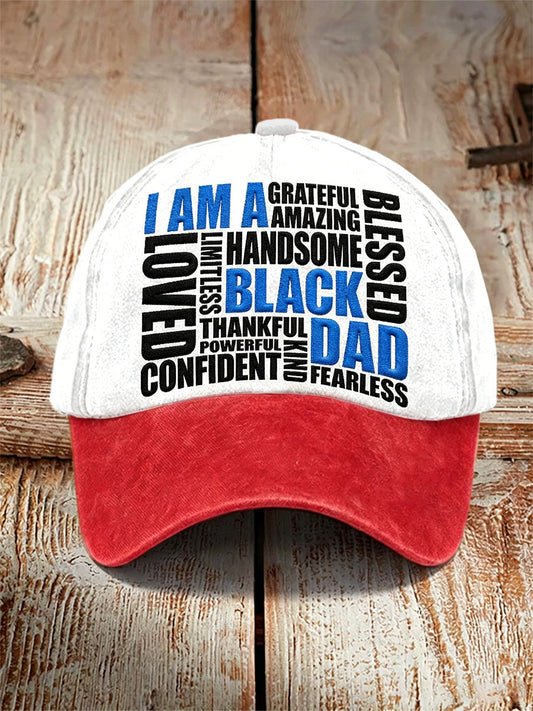 Men's “I Am A Black Dad” Father's Day Fun Casual Unisex  Hat