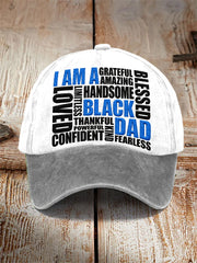Men's “I Am A Black Dad” Father's Day Fun Casual Unisex  Hat