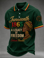 Men's Juneteenth A Legacy Of Freedom Print Casual Polo