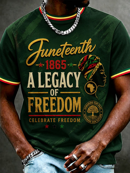 Men's Juneteenth A Legacy Of Freedom Print Casual Tee