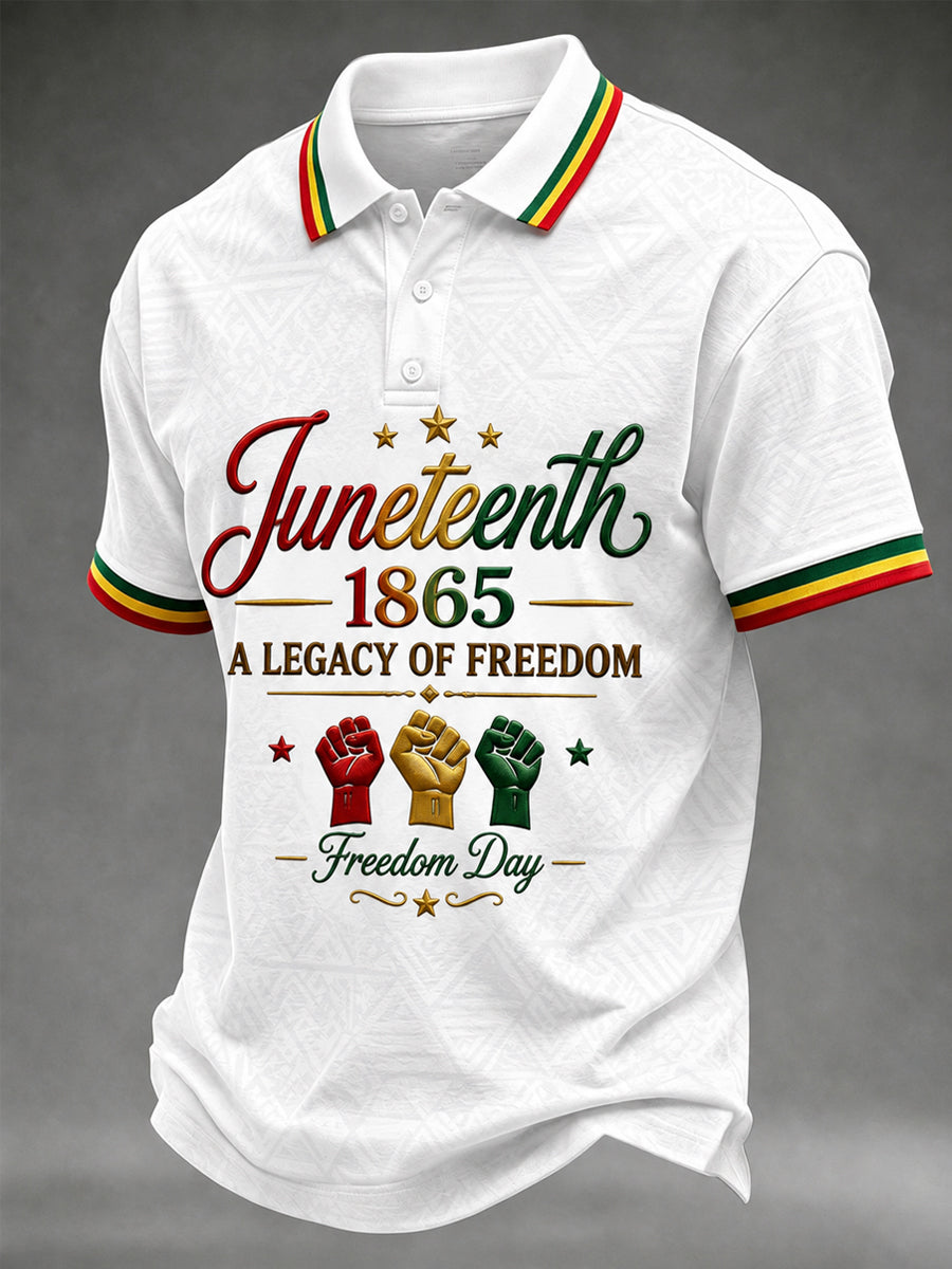 Men's Juneteenth A Legacy Of Freedom Print Casual Polo