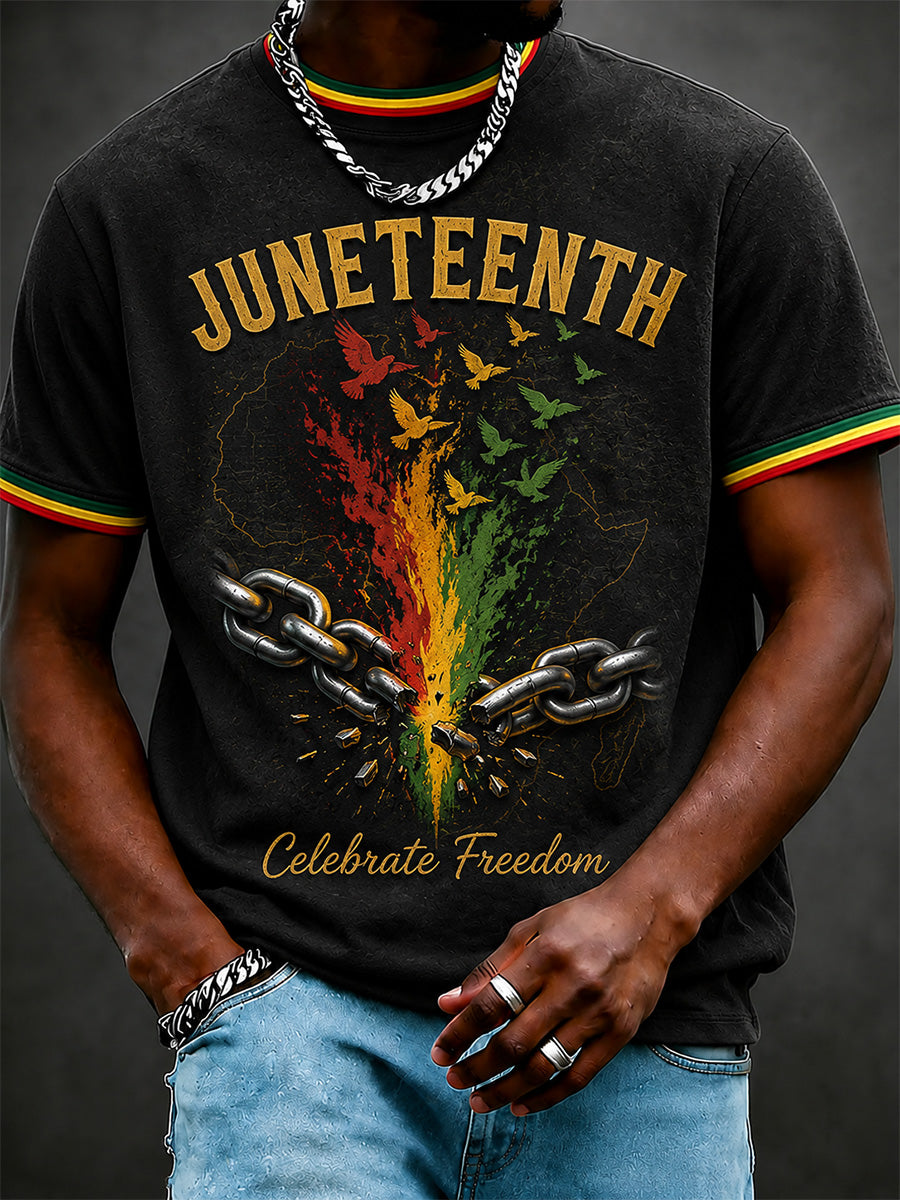 Men's Juneteenth  Print Casual Tee