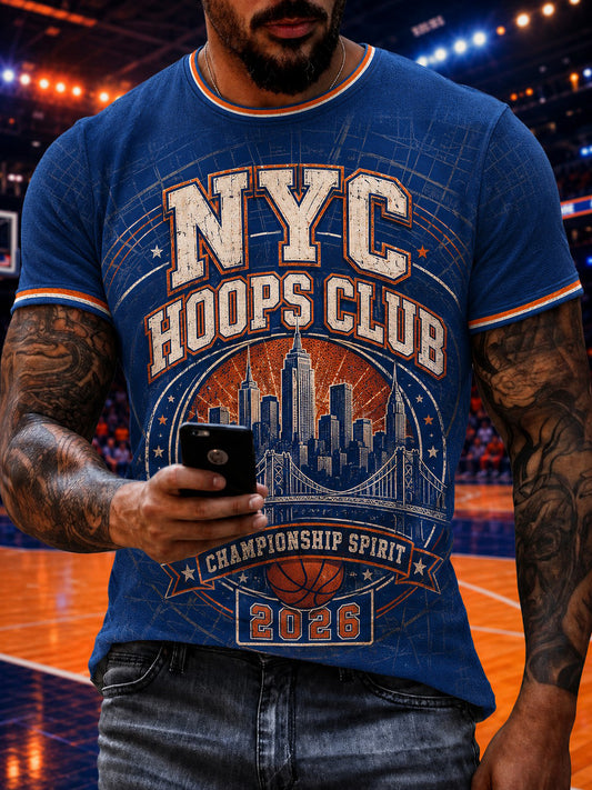 Men's New York Basketball Printed T-shirt