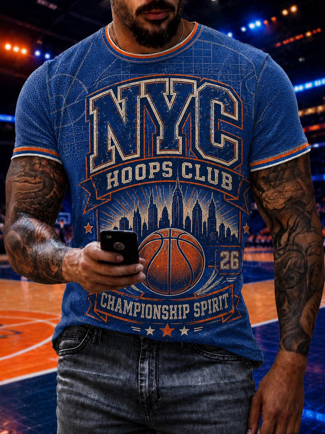 Men's New York Basketball Printed T-shirt