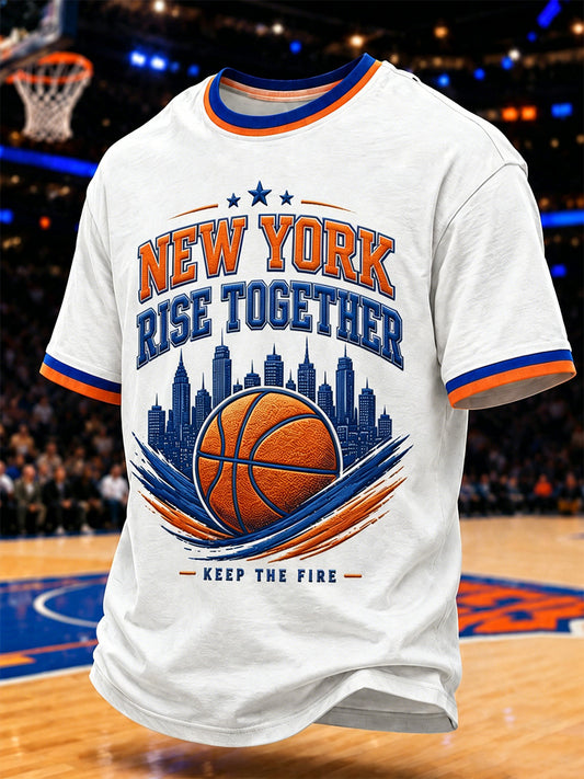 Men's GO NEW YORK GO! Gift For Basketball Fans Print Casual Tee