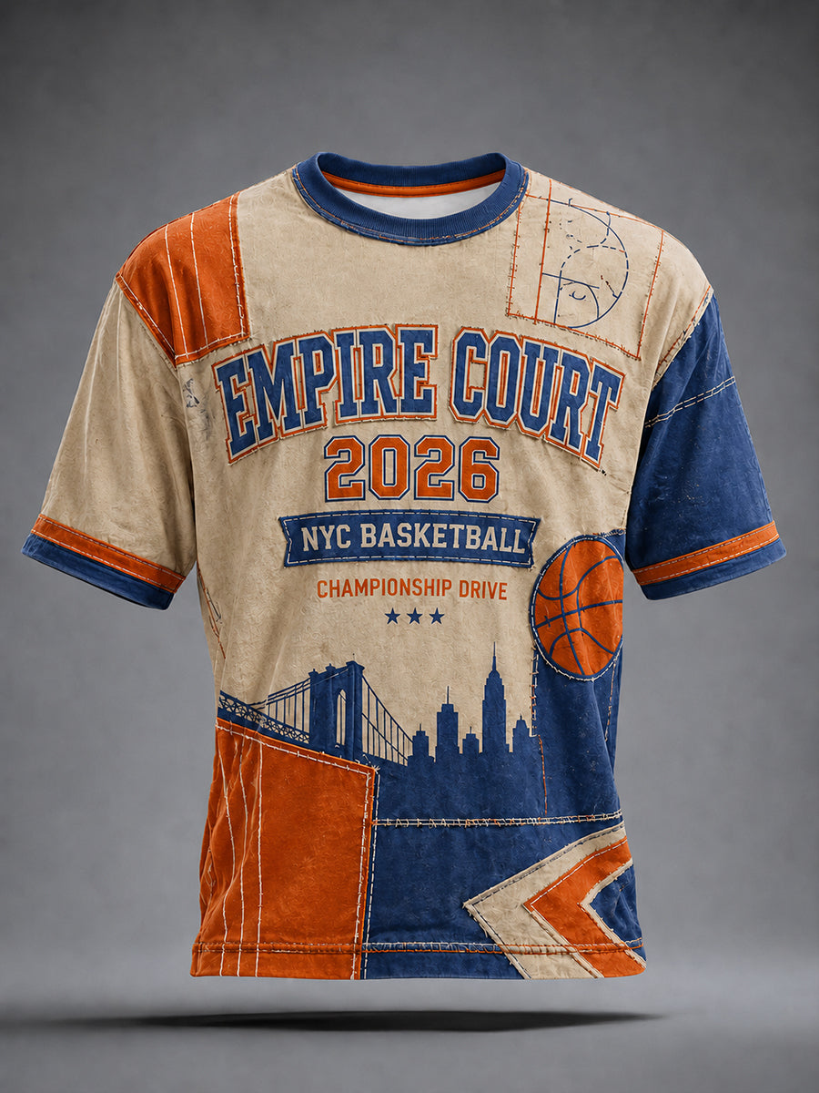 Men's Retro New York City Street Basketball Graphic Tee