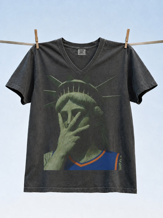 Men's Classic Basketball Fan Graphic V-neck T-shirt