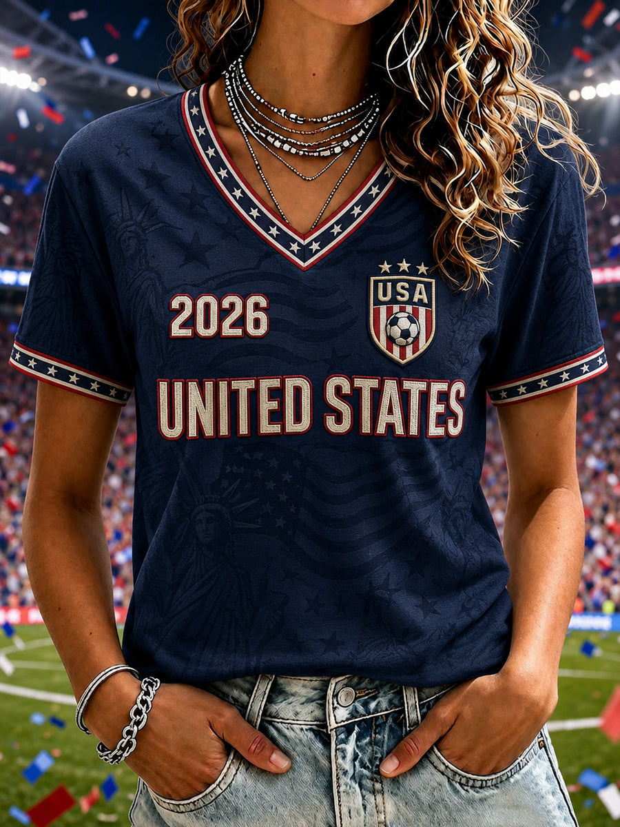 Women's Gift For Soccer Fans Print Casual Short Sleeve T-shirt