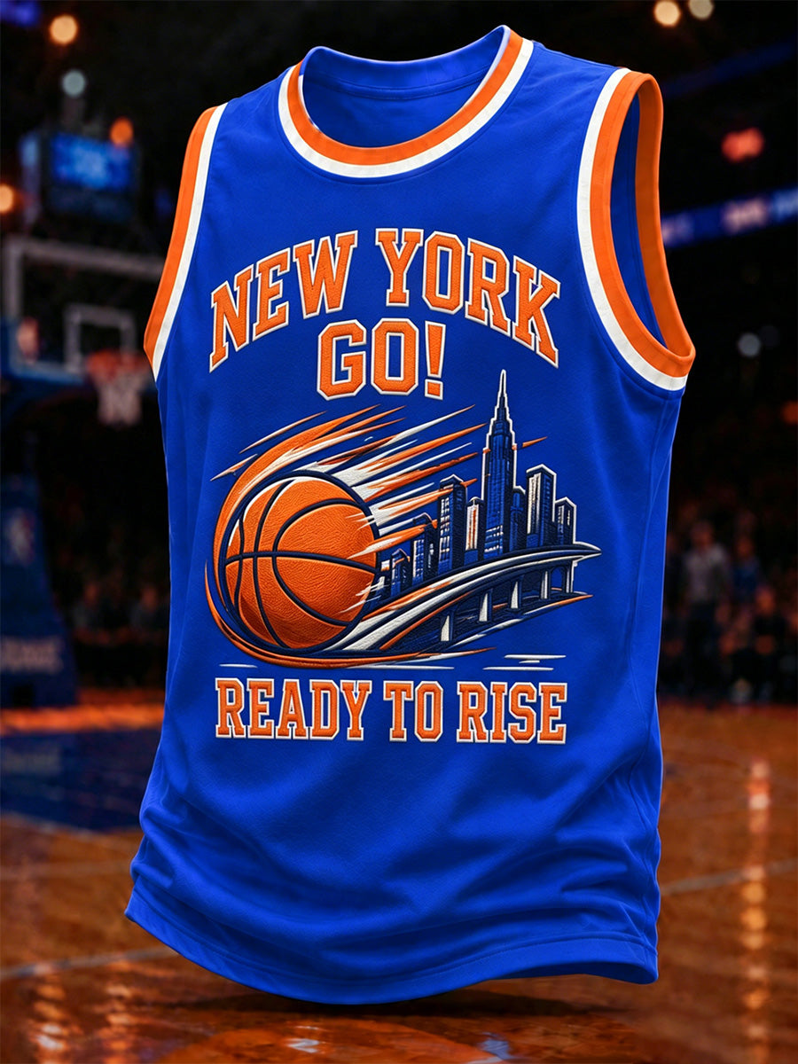 Men's GO NEW YORK GO! Gift For Basketball Fans Print Casual Vest