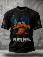 Men's Classic Basketball Fan Graphic Short Sleeve O-neck T-shirt