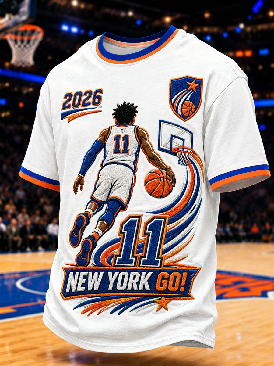 Men's Go New York! Gift For Basketball Fans Print Casual Tee