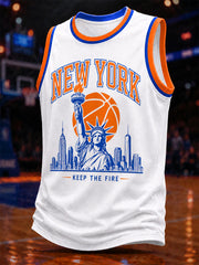 Men's GO NEW YORK GO! Gift For Basketball Fans Print Casual Vest