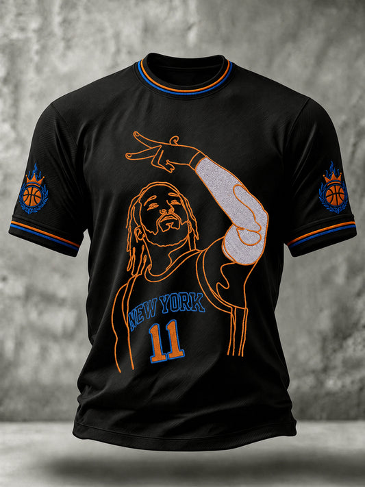 Men's Classic Basketball Fan Graphic Short Sleeve O-neck T-shirt