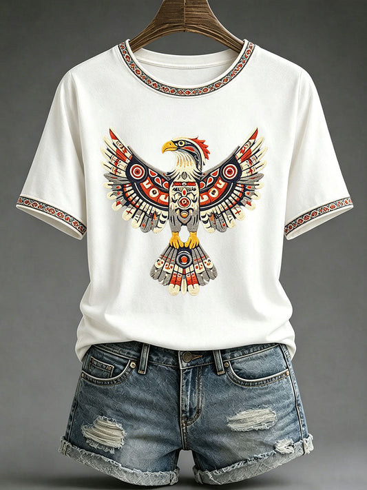 Women's Indigenous Art Print Casual T-Shirt