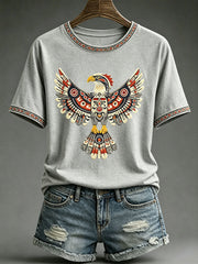 Women's Indigenous Art Print Casual T-Shirt