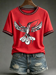 Women's Indigenous Art Print Casual T-Shirt