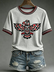 Women's Indigenous Art Print Casual T-Shirt