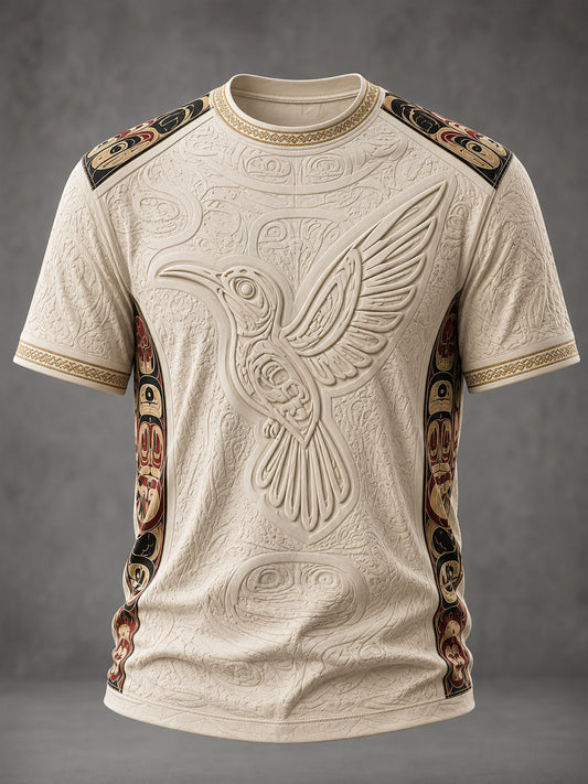 Men's Indigenous Art Print Casual T-Shirt