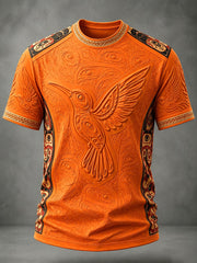 Men's Indigenous Art Print Casual T-Shirt