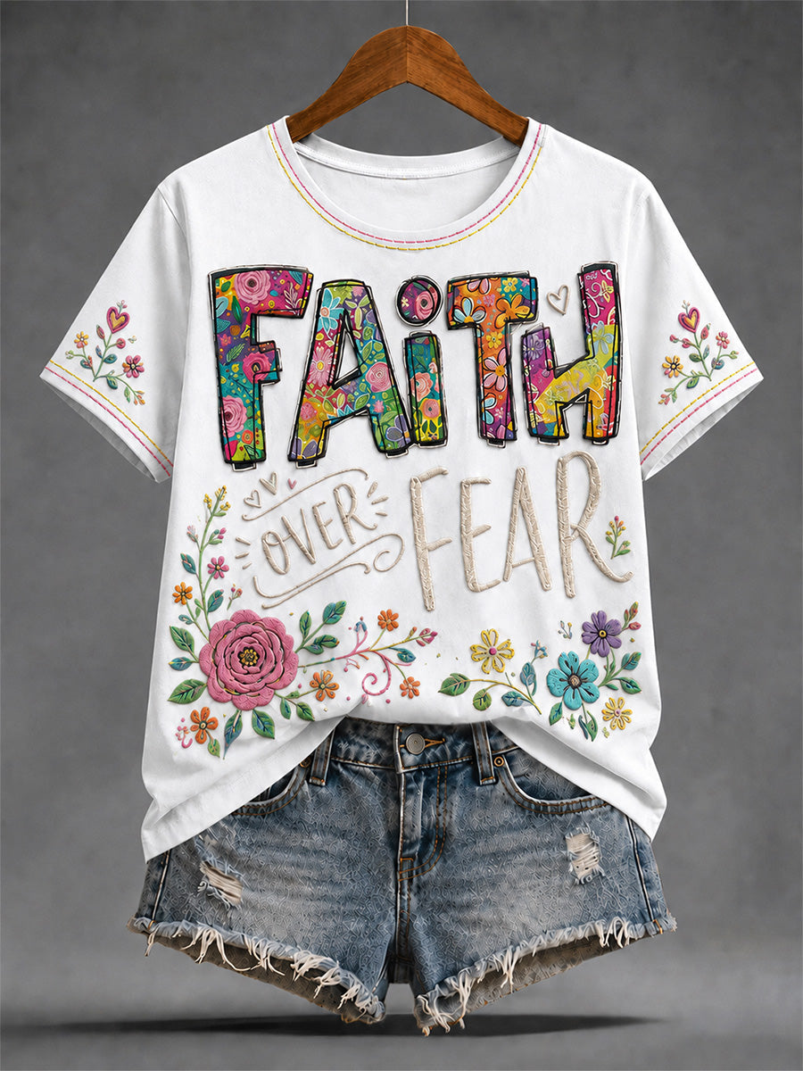 Women's Christian Jesus Print Casual Tee