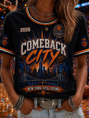 Women's Classic Basketball Fan Graphic Short Sleeve T-shirt