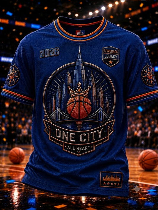Men's Classic Basketball Fan Graphic Short Sleeve T-shirt
