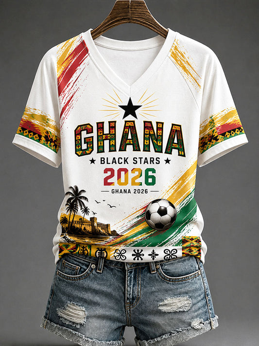 Women's 2026 Ghana Football Style T-shirt