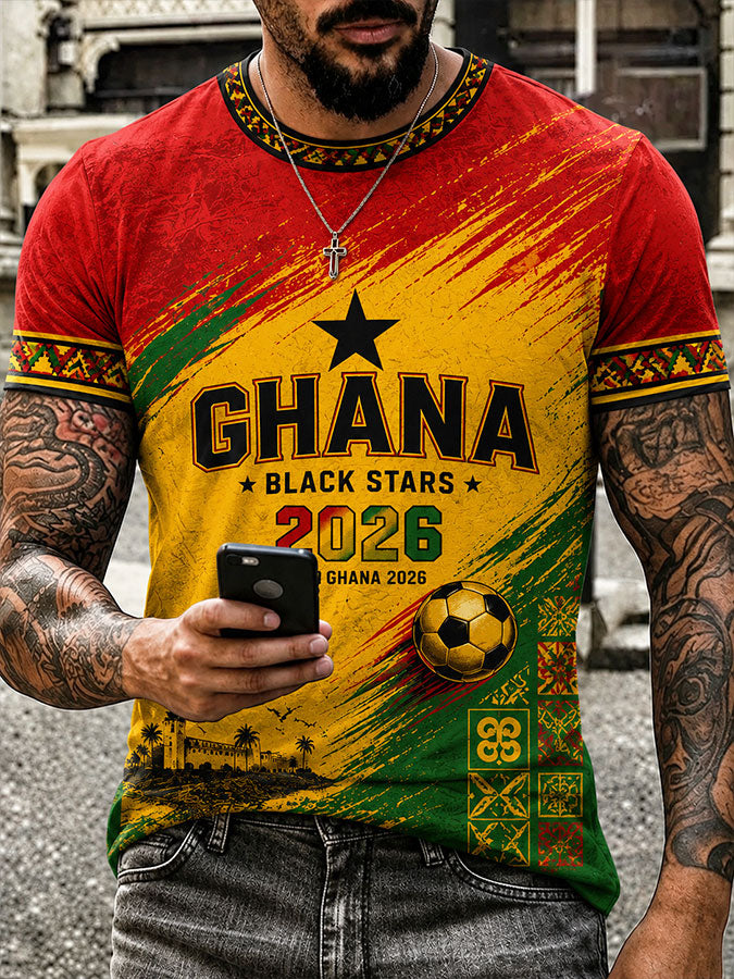 Men's 2026 Ghana Football Style T-shirt