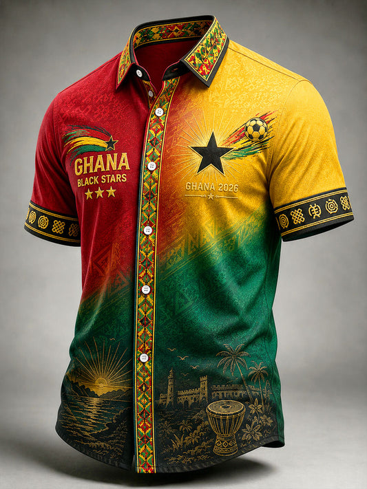 Men's 2026 Ghana Football Style Shirt