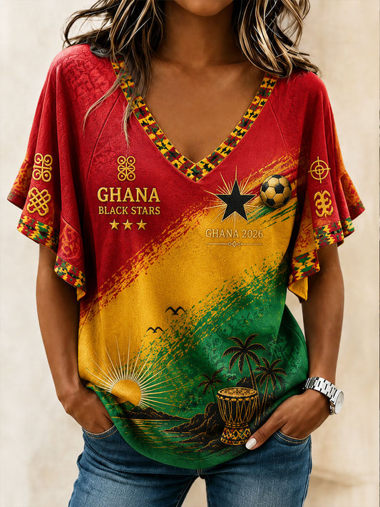 Women's 2026 Ghana Football Style T-shirt