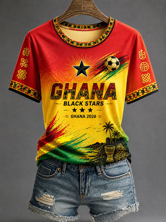Women's 2026 Ghana Football Style T-shirt