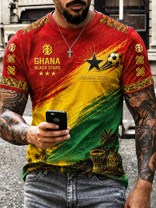 Men's 2026 Ghana Football Style T-shirt