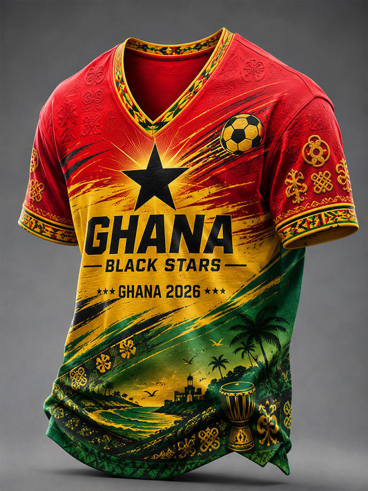 Men's 2026 Ghana Football Style T-shirt