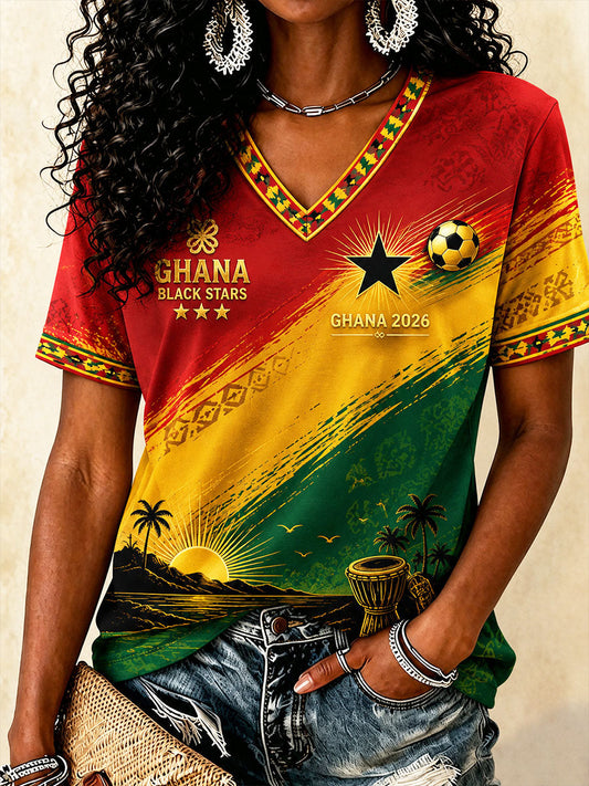 Women's 2026 Ghana Football Style T-shirt