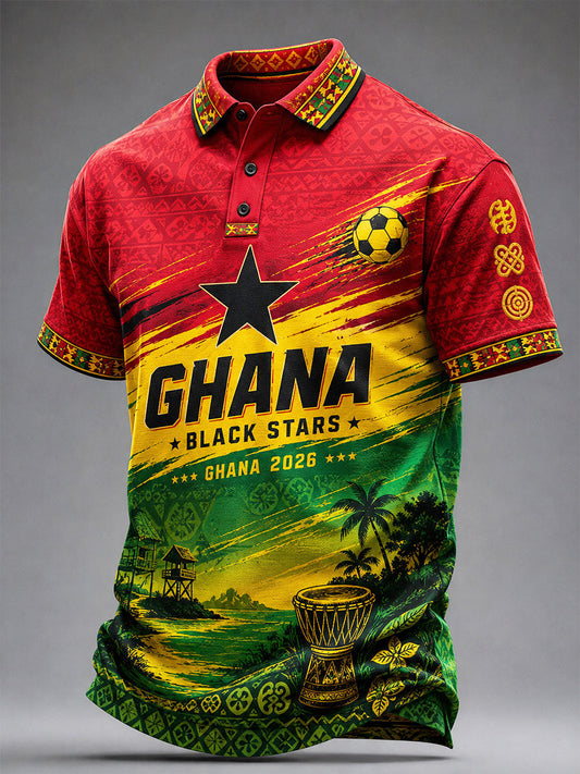 Men's 2026 Ghana Football Style polo shirt