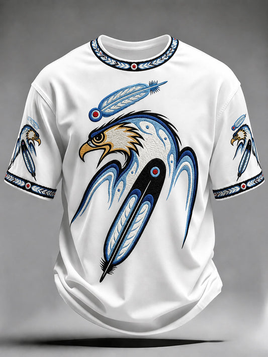 Men's Indigenous Art Print Casual T-Shirt