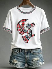 Women's Indigenous Totem Print Casual T-Shirt