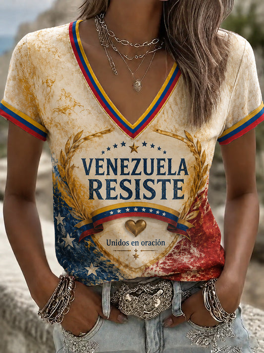 Women's Pray For Venezuela Print T-shirt