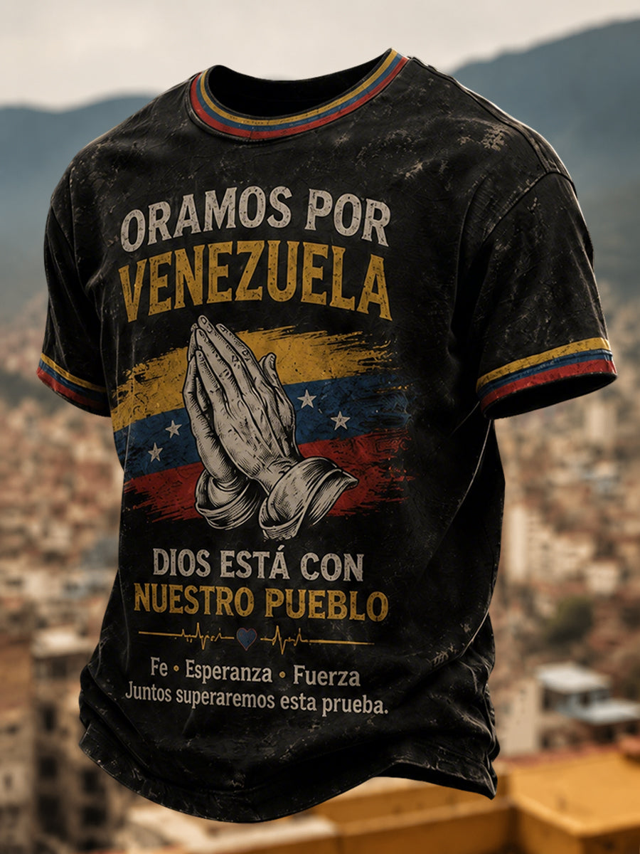Men's Pray For Venezuela Print T-shirt