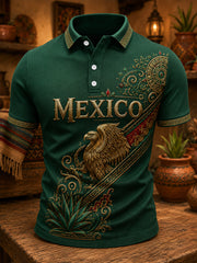 Men's Mexico Print Casual Polo