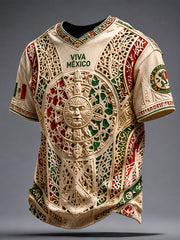 Men's Mexico Football Lover Papel Picado Art Printed T-shirt