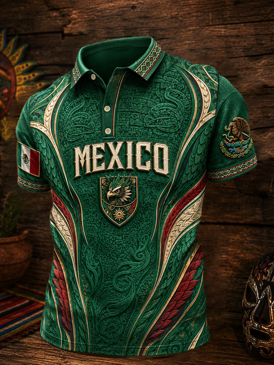 Men's Mexico Football Lover Alebrije Art Printed Casual Tops