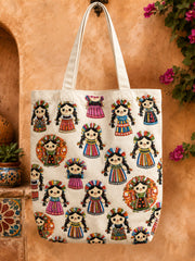 Mexico Guelaguetza Lele Doll Art Printed Canvas Bag
