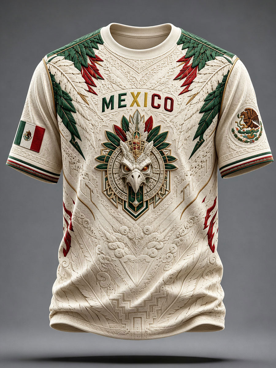 Men's Mexico Football Lover Alebrije Art Printed T-shirt