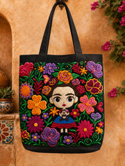 Mexico Guelaguetza Lele Doll Art Printed Canvas Bag