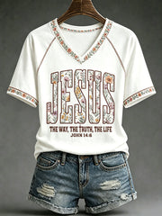 Women's 'Jesus The Way the Truth the Life' Printed Casual T-Shirt