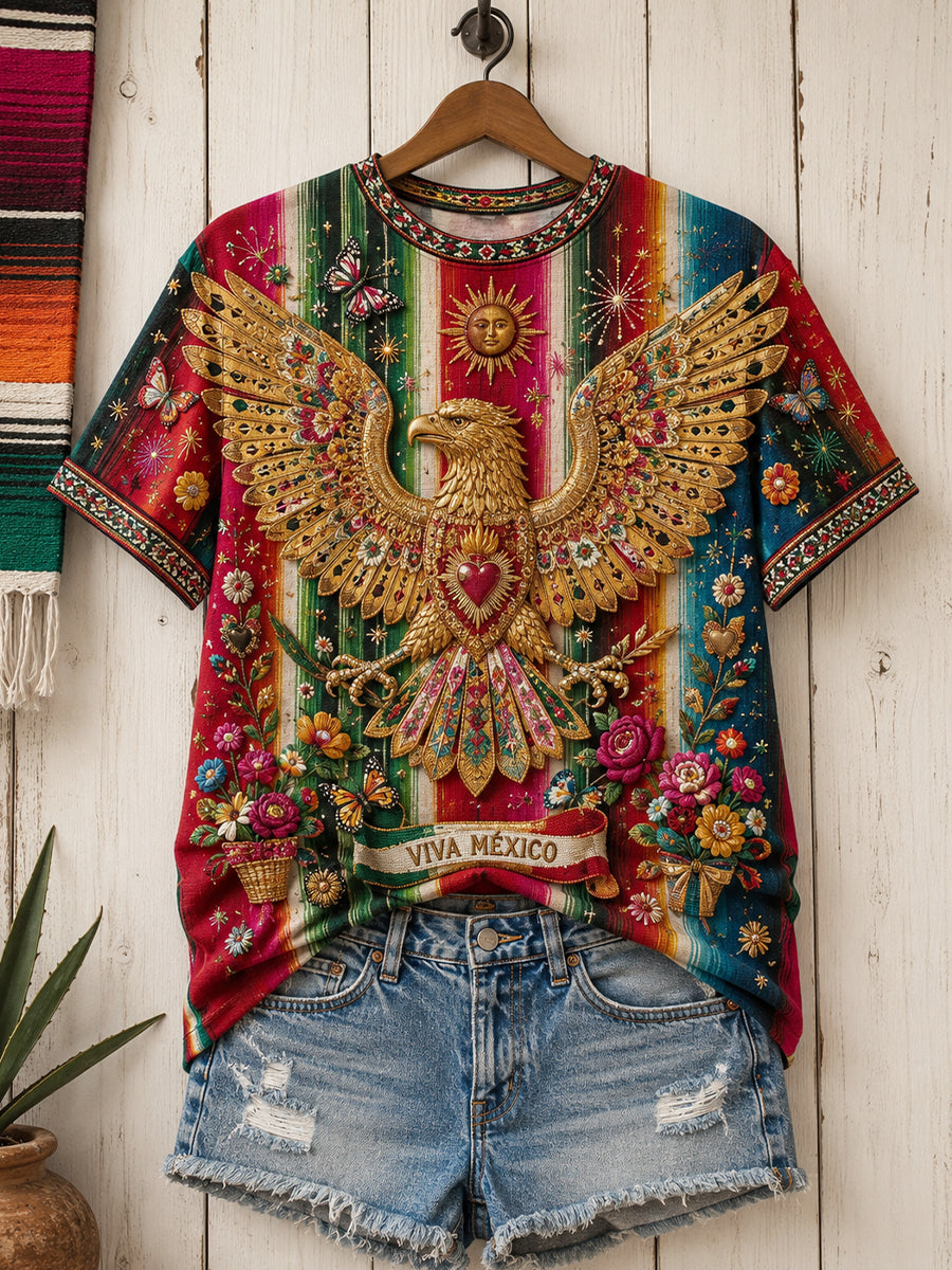 Women's Mexico Guelaguetza Art Printed T-shirt